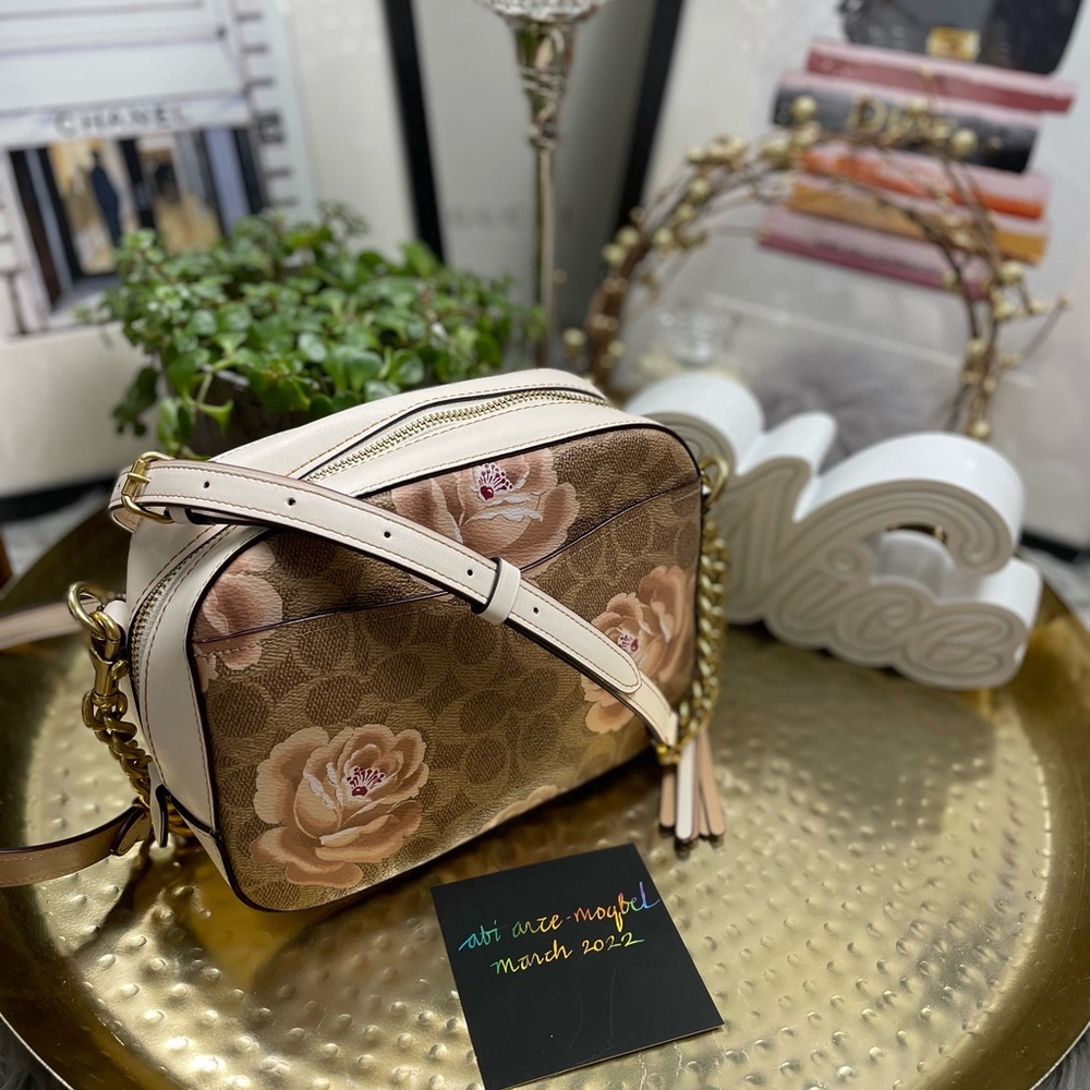 Coach Floral Crossbody Bag in Brown and Cream